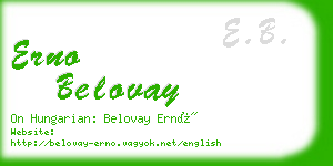 erno belovay business card